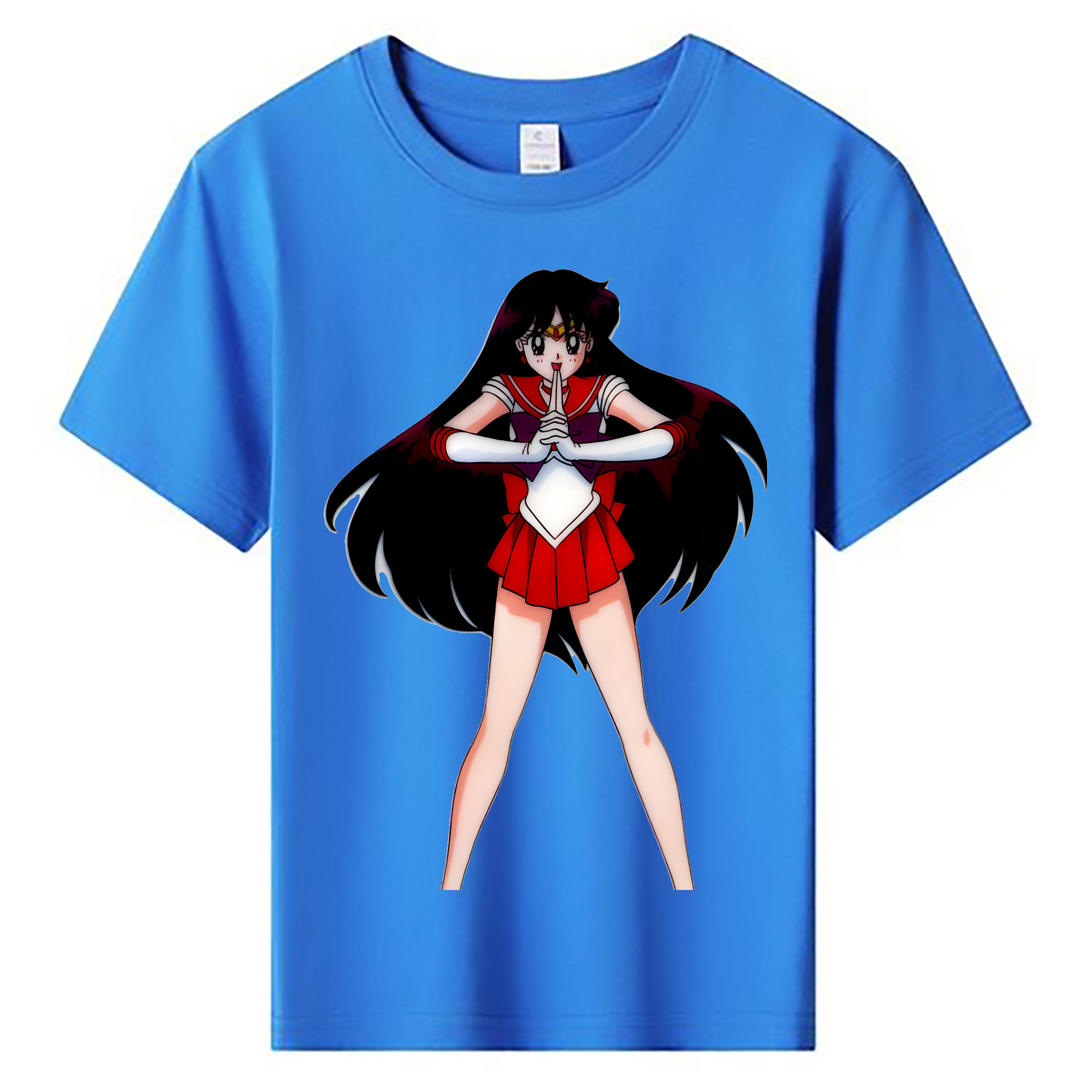 （画像用） 美少女戦士セーラームーン 火野レイ ひの レイ Sailor Moon Hino Rei （セーラーマーズ,Sailor Mars） 綿100％キッズTシャツ（フロントプリント）